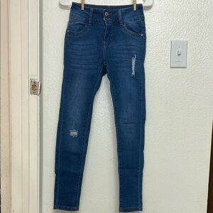 Blue Distressed Women Jeans
